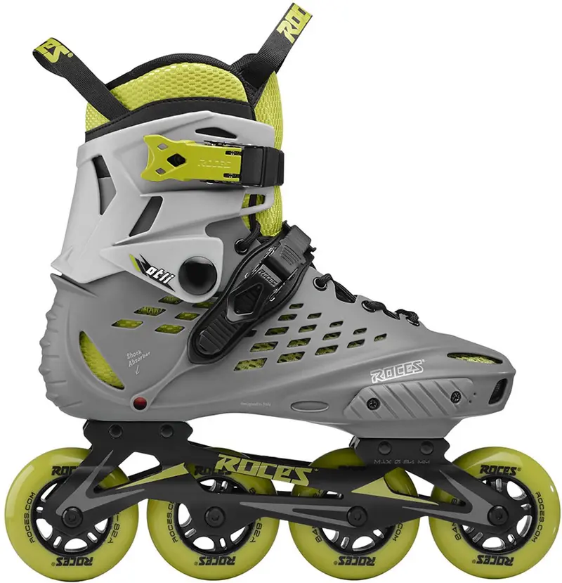 Roces otli 84 skeelers volwassenen - 4x84mm wielen - fitness inline skates - grijs groen - maat 43