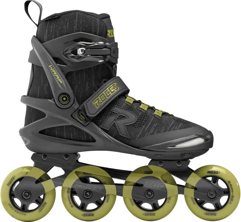 Roces warp thread tif 84 skeelers unisex - 4x84mm wielen - fitness inline skates - zwart groen - maat 42