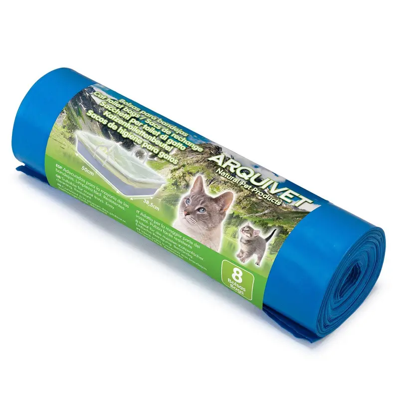 Rollo 8 bolsas para areneros gato  - 50 x 38 cm