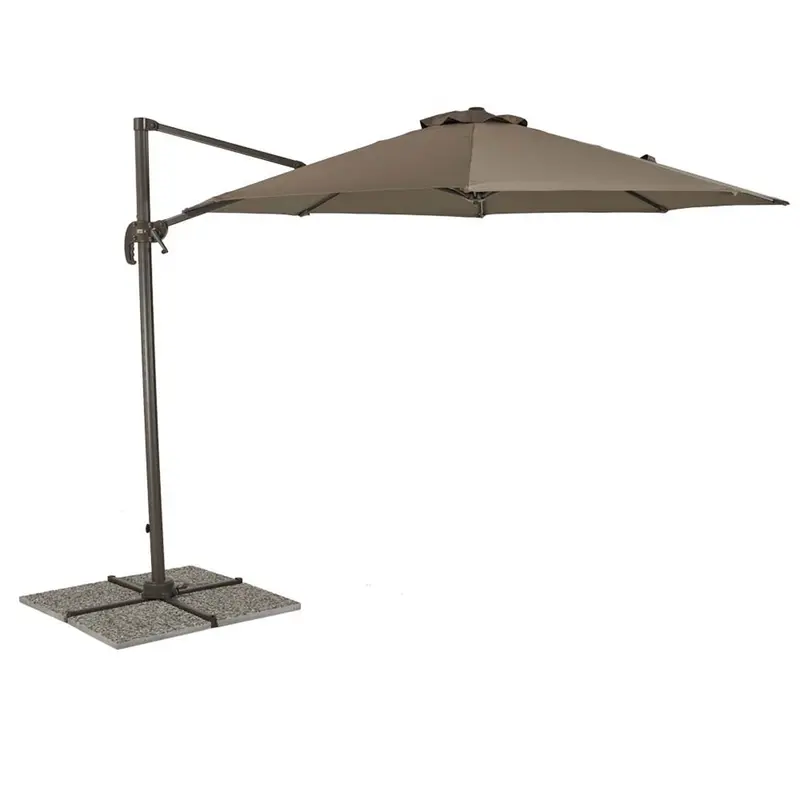 Rondo - Ombrellone da giardino a braccio laterale rotondo taupe