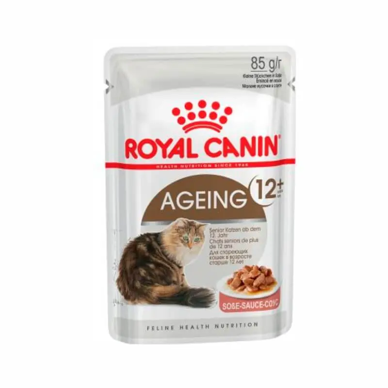 ROYAL CANIN Ageing +12 Jelly Pouch | Pack de 12 x 85 g para gatos (Cambió a 11+ años)
