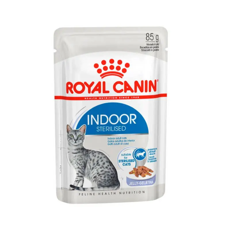 ROYAL CANIN Indoor Sterilised Jelly Pouch | Pack de 12 x 85 g para gatos