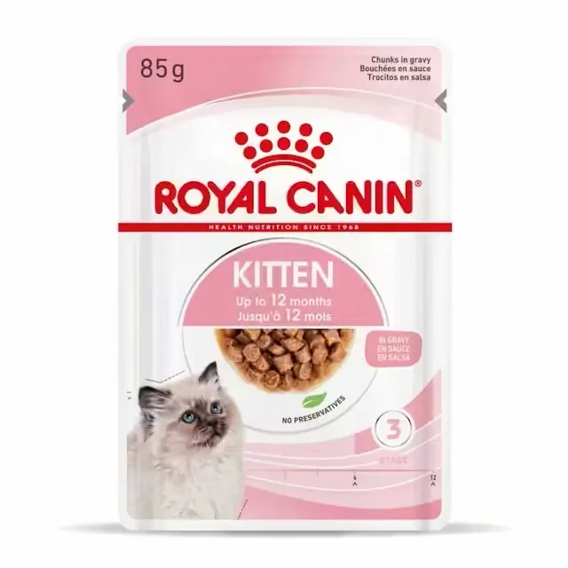 ROYAL CANIN Kitten Gravy Pouch| Pack de 12 x 85 g para gatitos