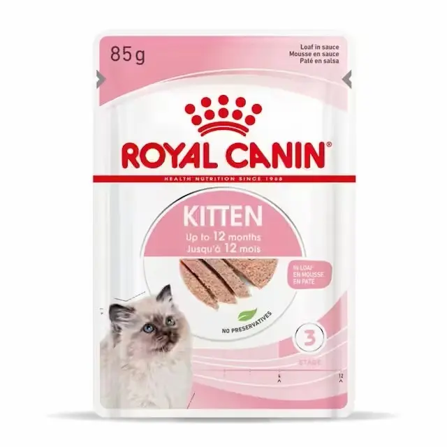 ROYAL CANIN Kitten loaf Pouch| Pack de 12 x 85 g para gatitos