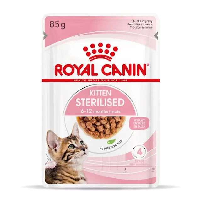 ROYAL CANIN Kitten Sterilised Gravy Pouch | Pack de 12 x 85 g para gatos