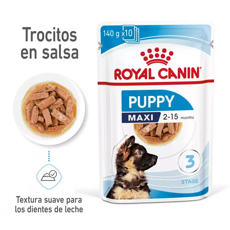 ROYAL CANIN Maxi puppy pouch | Pack de 10 X 140 g para cachorros de raza grande
