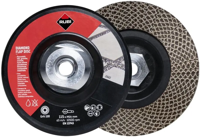 Rubi flap disc diamant lamellenschijf 115 mm korrel 100 120