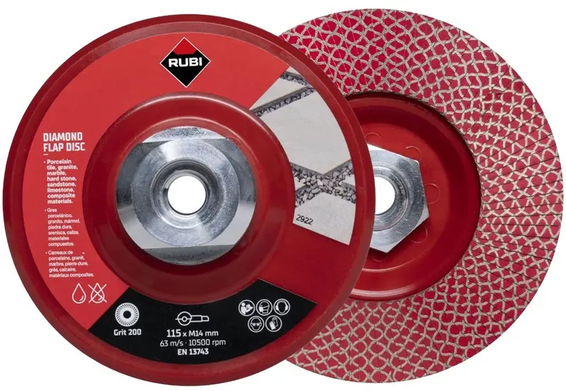 Rubi flap disc diamant lamellenschijf 115 mm korrel 200