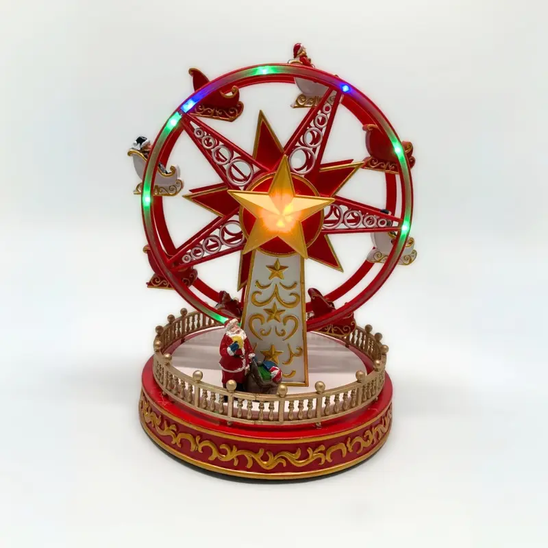 Ruota panoramica con luci LED - Miniatura decorativa natalizia