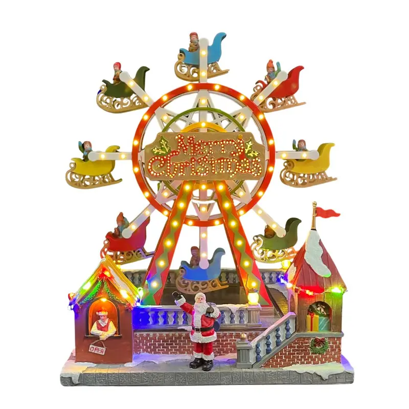 Ruota panoramica Merry Christmas con LED e musica