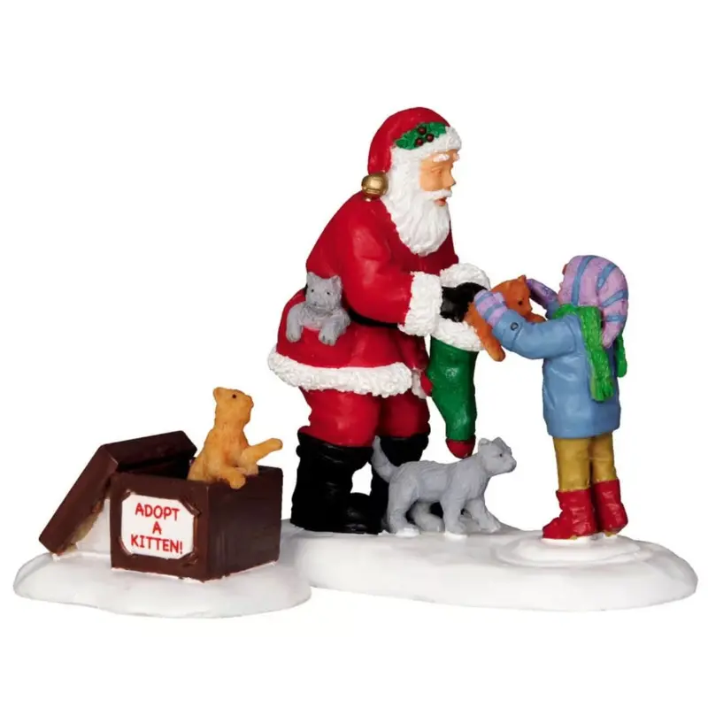 Santa and kittens (cod. 22045) - Personaggi Lemax