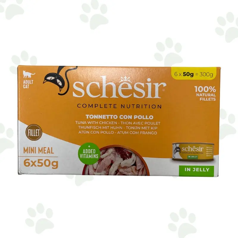 Schesir - Filetti di tonnetto con pollo in gelatina multipack 6x50 g