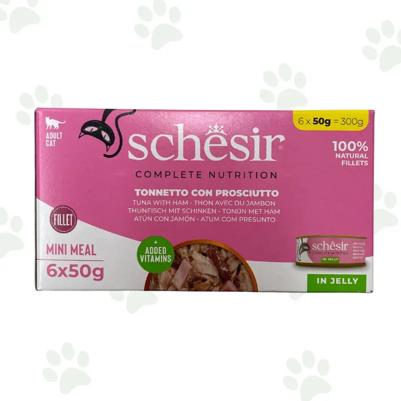 Schesir - Filetti di tonnetto con prosciutto in gelatina multipack 6x50 g