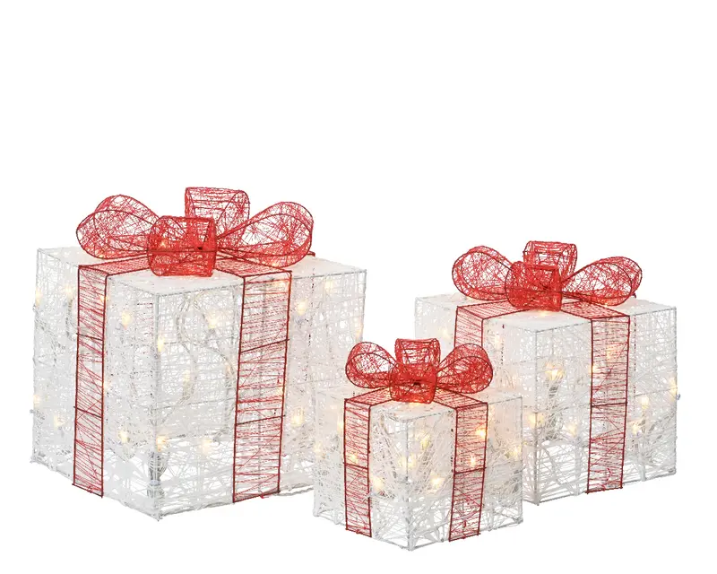Set 3 pacchi regalo luminosi da interno