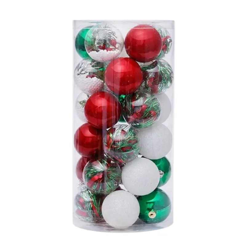 Set de 30 bolas transparentes de Navidad – decoración elegante para árbol