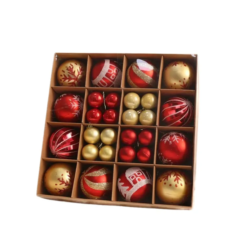 Set de bolas navideñas para árbol – Decoración creativa y elegante con diferentes tamaños y colores