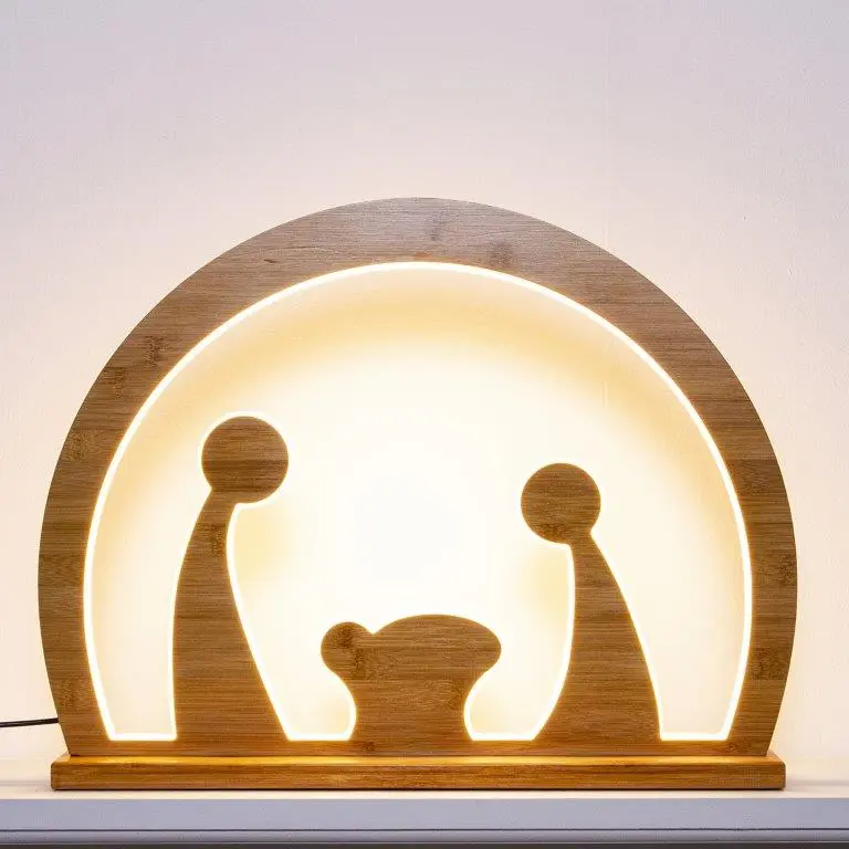 Silhouette Natività nella grotta - Lampada natalizia