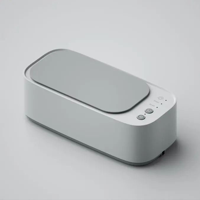 Silver Portable Ultrasonic Cleaner - 45kHz Professional High-Frequency Cleaning Machine for Jewellery, Glasses, Watches, and Makeup Brushes
