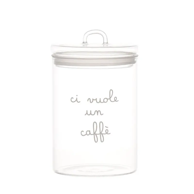 Simple Day - Barattolo in vetro Ø12 cm con decoro