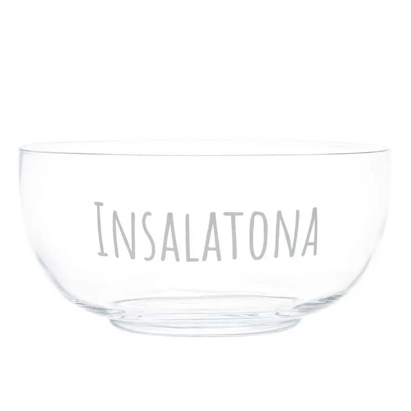 Simple Day- Insalatiera in vetro soffiato con scritta Insalatona