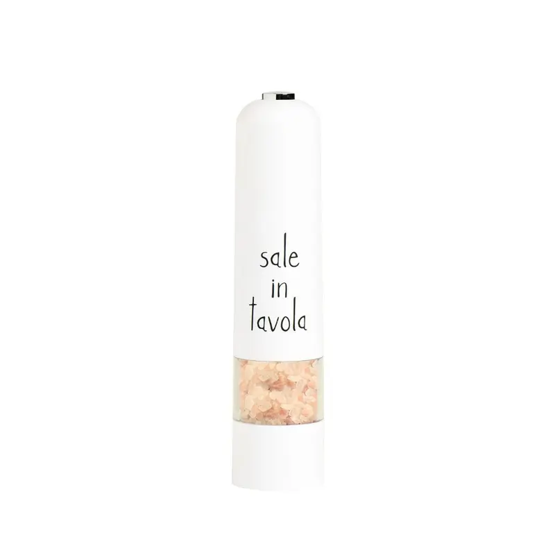 Simple Day – Macinasale elettrico Ø5,2×H22 cm con scritte
