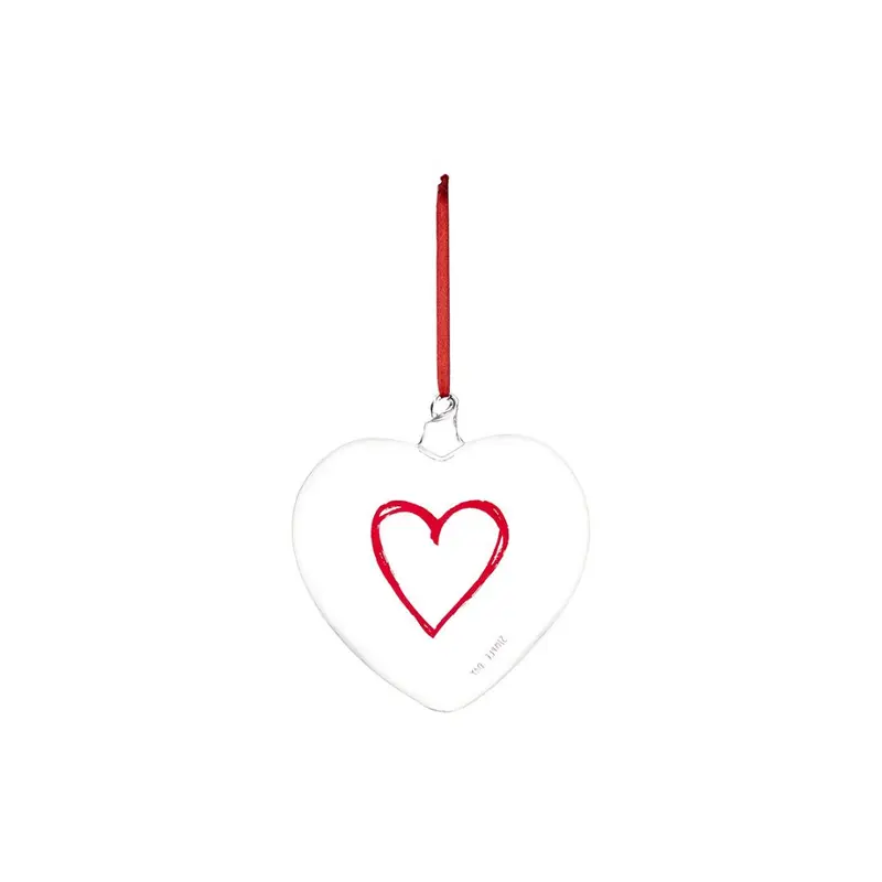 Simple Day – Pallina cuore vetro 15 cm con scritte