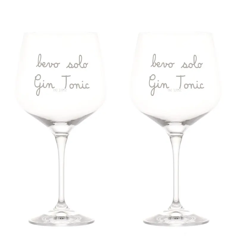 Simple Day – Set 2 calici cocktail 82 cl con scritte