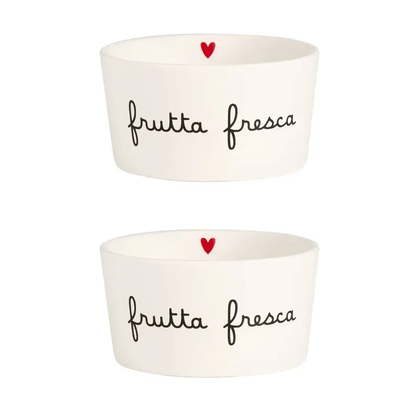 Simple Day – Set 2 coppette in grès 20 cl con scritte