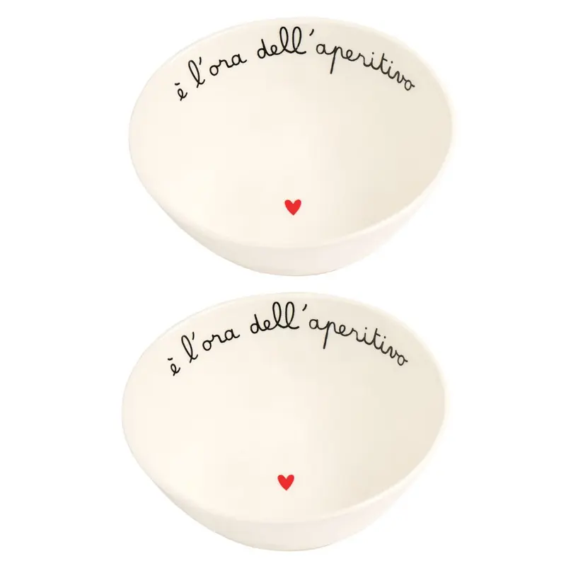 Simple Day – Set 2 coppette in grès Ø12,5 cm con scritta