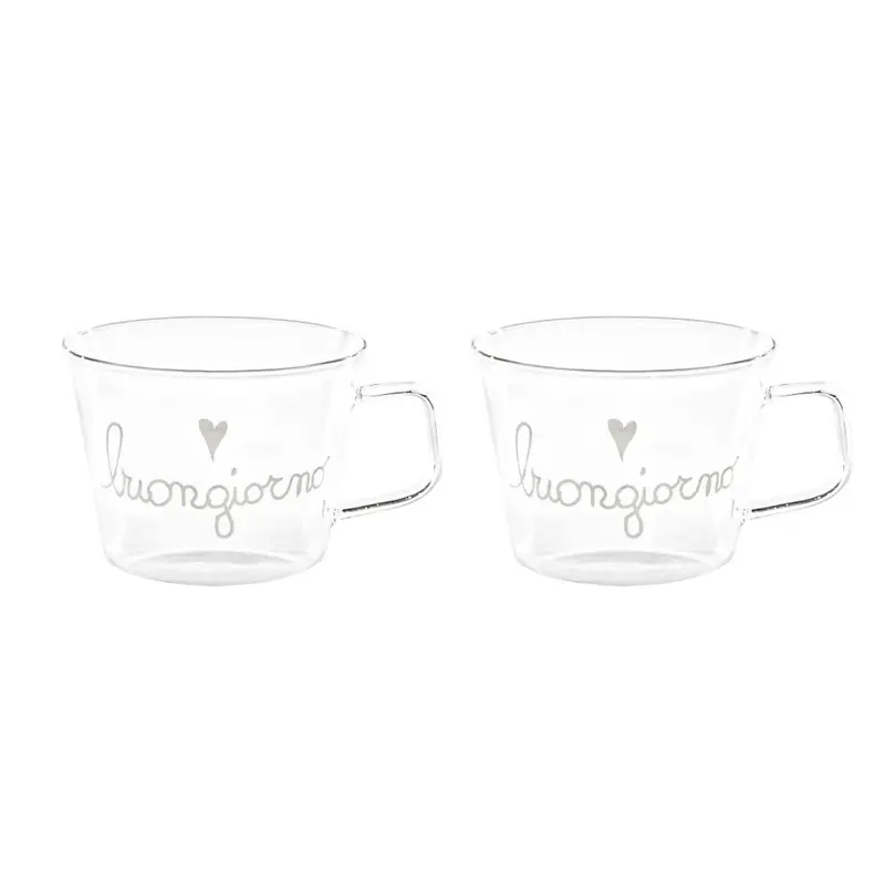 Simple Day – Set 2 tazze colazione 480 ml con scritte