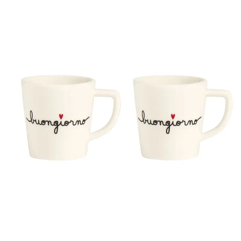 Simple Day – Set 2 tazzine espresso 100 ml con decori