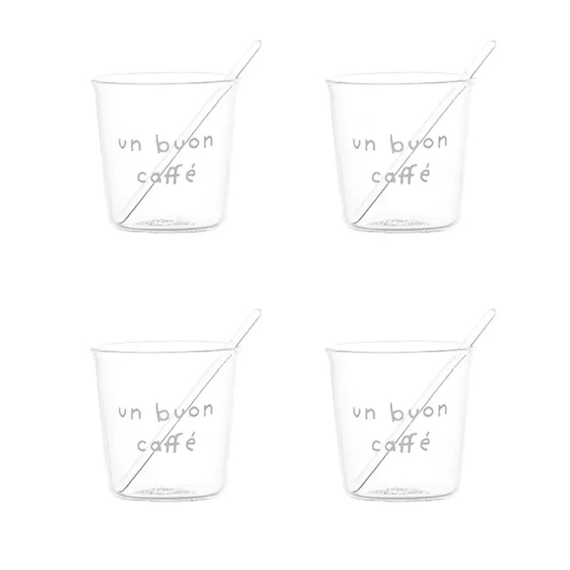 Simple Day - Set 4 bicchierini espresso in vetro borosilicato