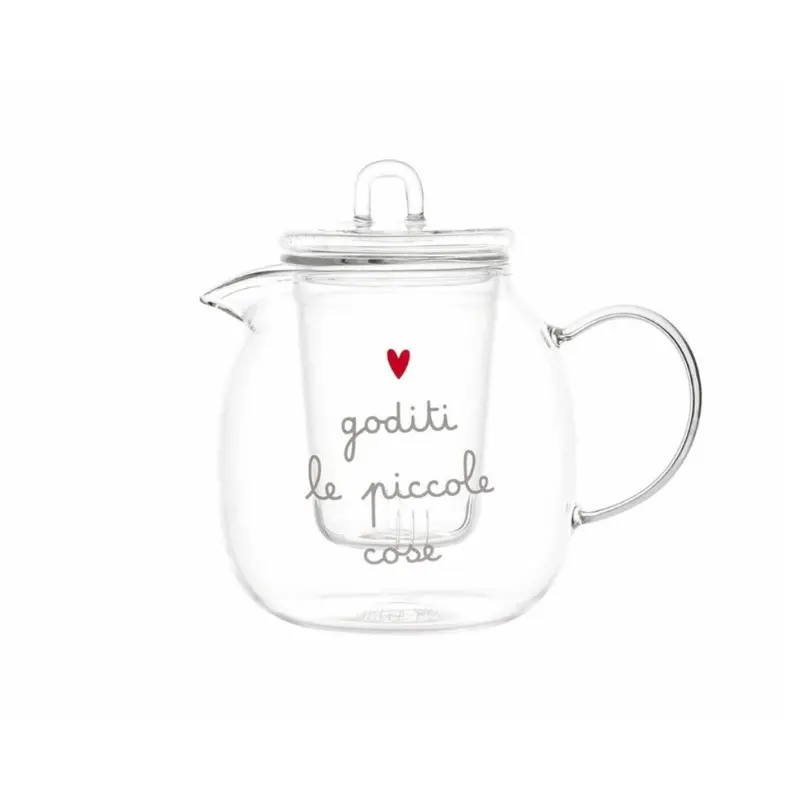 Simple Day – Teiera 600 ml con scritta Goditi le piccole cose