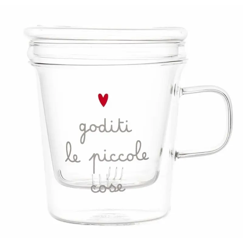 Simple Day – Tisaniera con infusore 400 ml con scritte