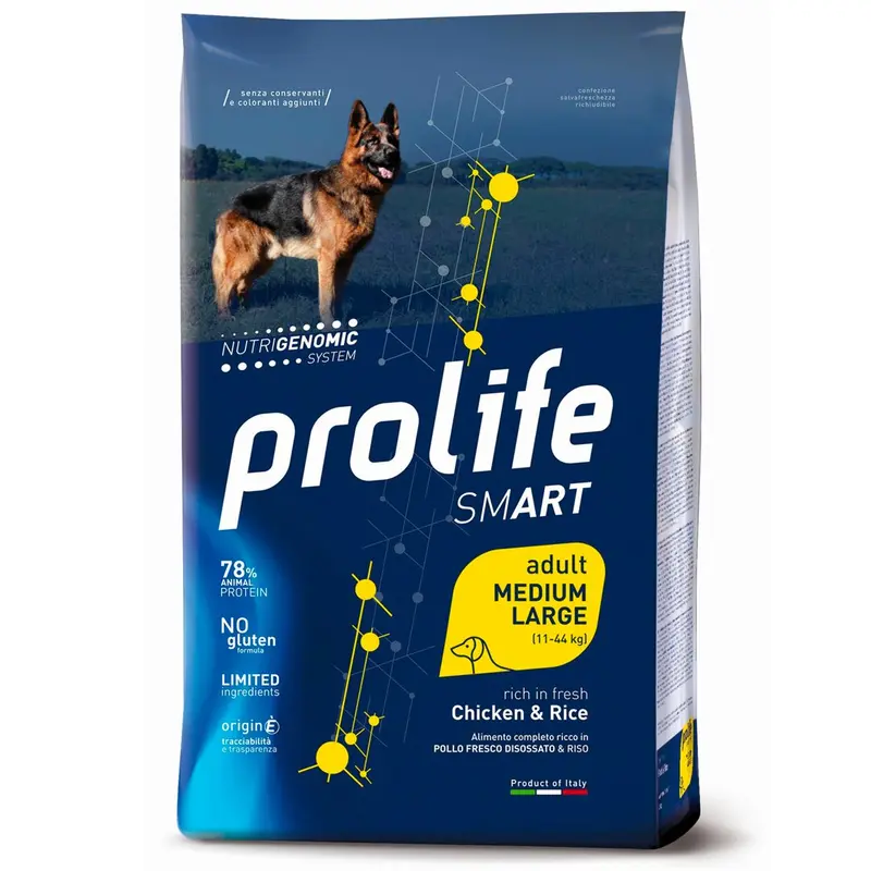 Smart Adult Riso e Pollo 12 kg - Crocchette per cani adulti taglia media