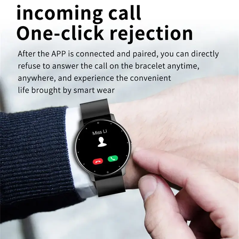 Smart Watch Full Touch Screen Fitness Tracker IP68 (Black)