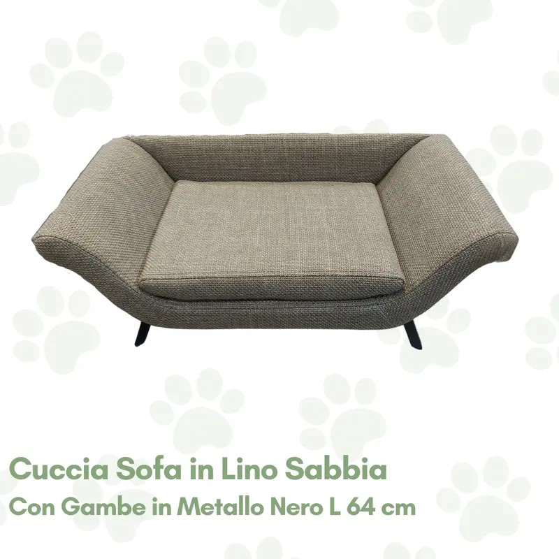 Sofisticata Cuccia Sofa in Lino Sabbia 64 cm