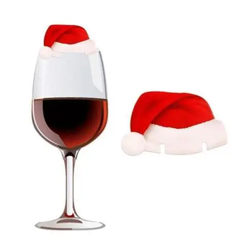 Sombreritos de Papá Noel para copas – Set de 10 decoraciones navideñas reutilizables