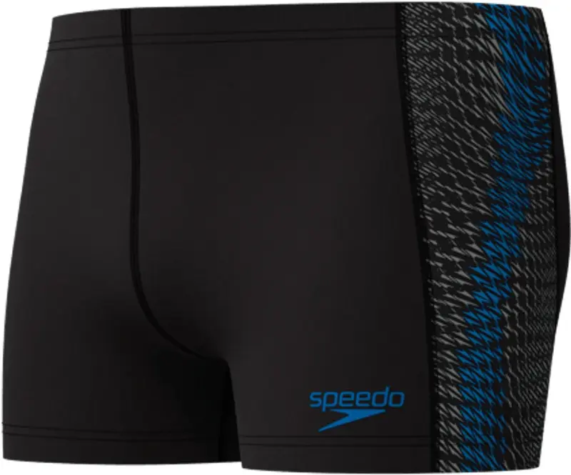 Speedo end+ tech panel aquashort heren - chloorbestendige zwemboxer heren - kleurvaste strakke zwembroek heren - sportzwembroek heren bestand tegen zonnebrandcrème - zwart blauw - xs