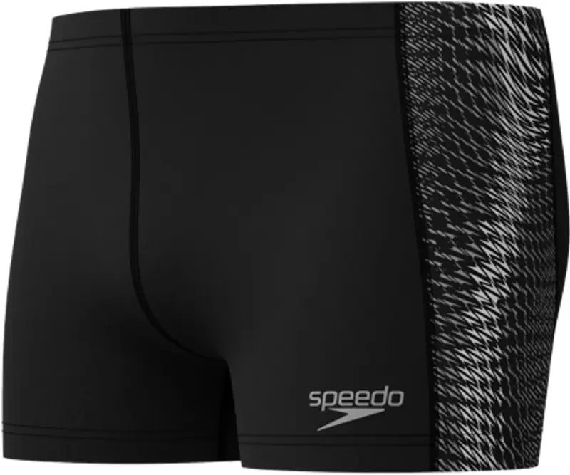 Speedo end+ tech panel aquashort heren - chloorbestendige zwemboxer heren - kleurvaste strakke zwembroek heren - sportzwembroek heren bestand tegen zonnebrandcrème - zwart grijs - xxl