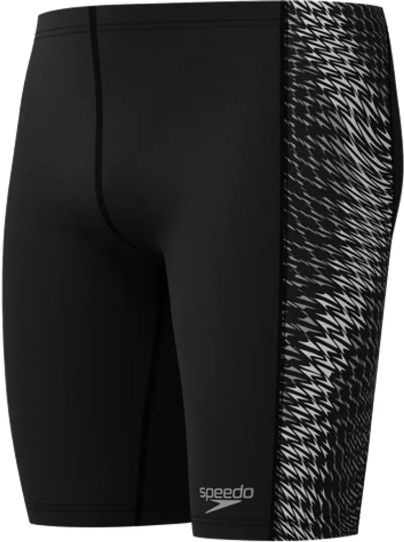 Speedo end+ tech panel jammer heren - chloorbestendige zwembroek heren - kleurvaste lange zwemshort heren - sportzwembroek heren bestand tegen olie en zonnebrandcrème - zwart grijs - s
