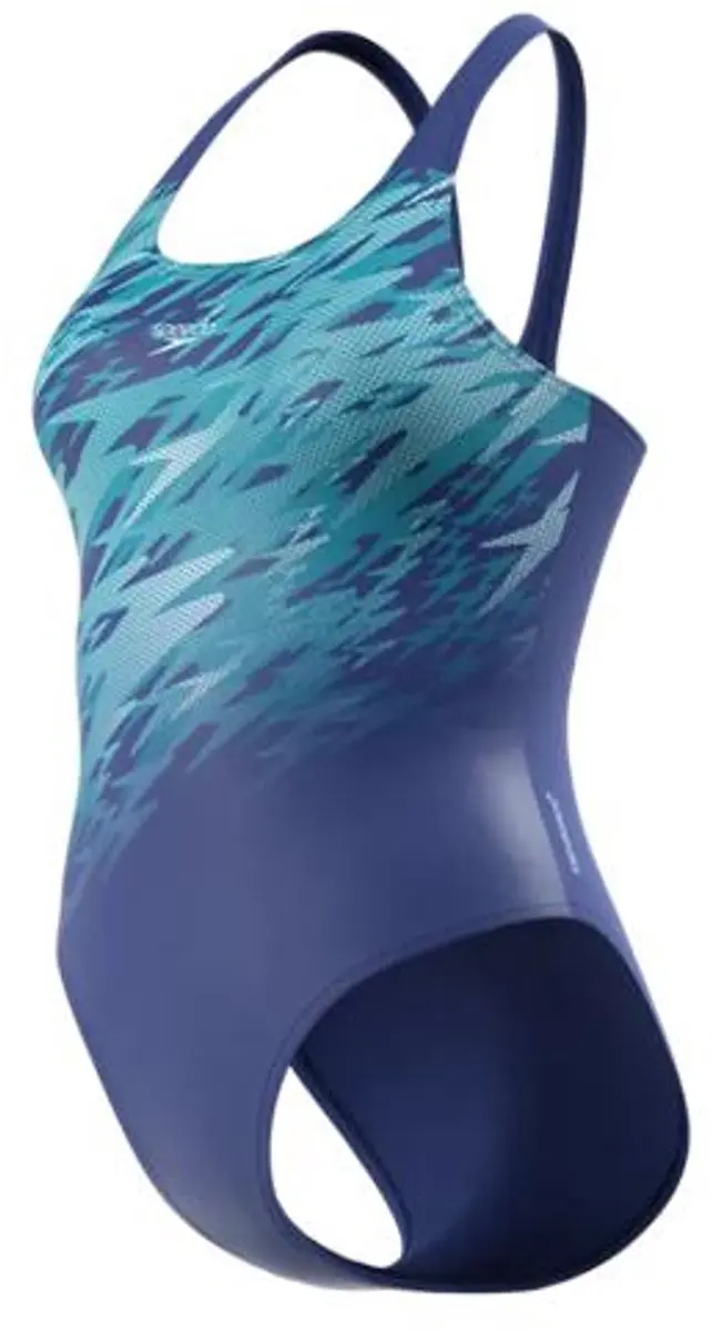 Speedo hyperboom placement muscleback dames - chloorbestendig sportbadpak dames - kleurvast badpak dames - zwempak dames met muscleback - blauw blauw - 36