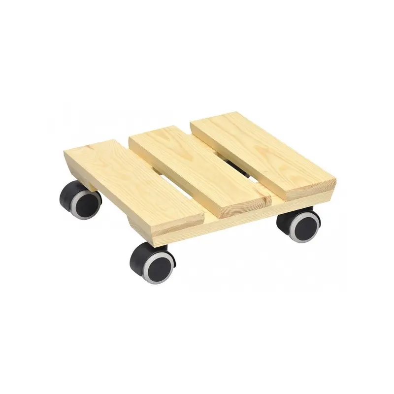 SPOSTAVASO WAGNER SOTTOVASO CON RUOTE IN LEGNO 25 CM