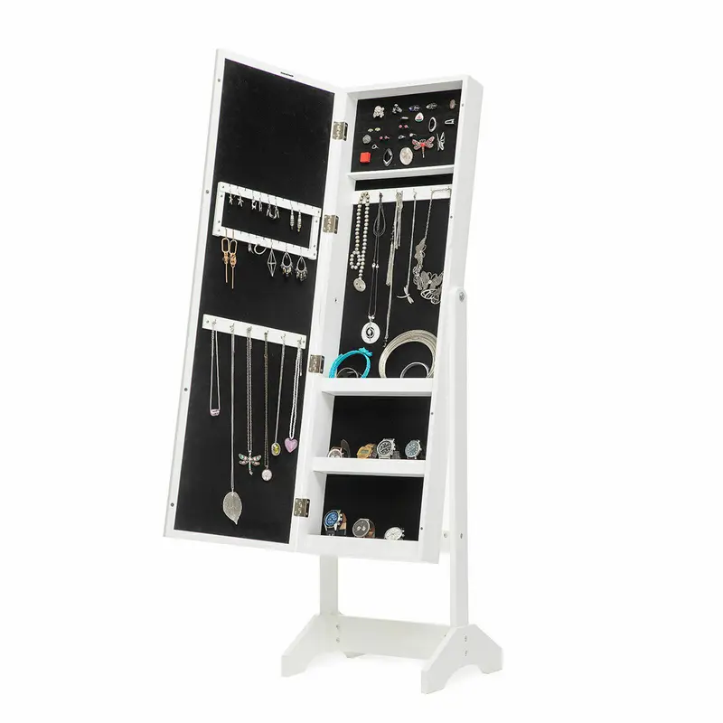 Standing Jewellery Mirror with LED Lights InnovaGoods White Multicolour Wood Plastic (Refurbished A)