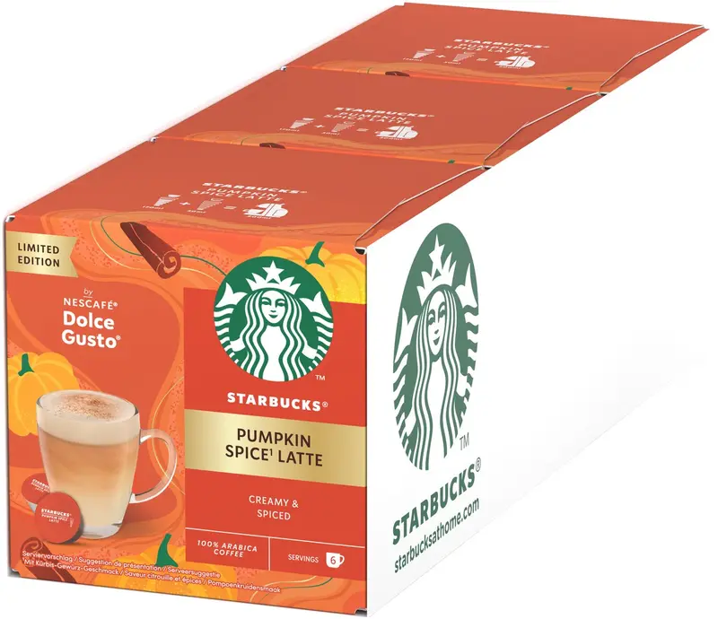 Starbucks by dolce gusto capsules pumpkin spice latte - 36 koffiecups voor 18 koppen koffie - limited edition