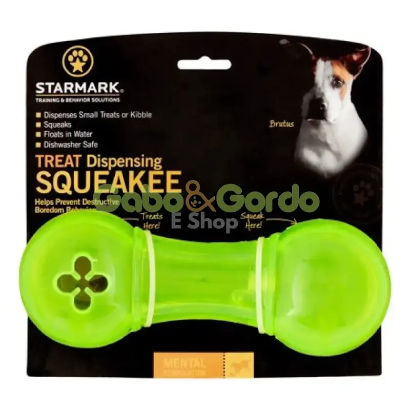 STARMARK treat dispensing squeakee | Juguete hueso dispensador de alimentos para perro