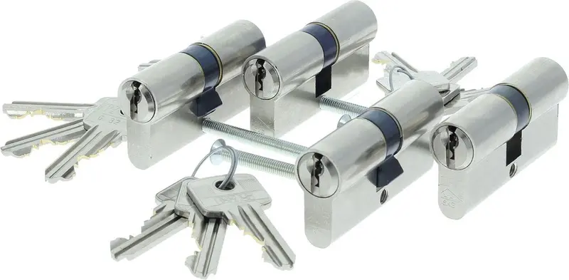 Starx profielcilinder vernikkeld 60mm gelijksluitend skg2