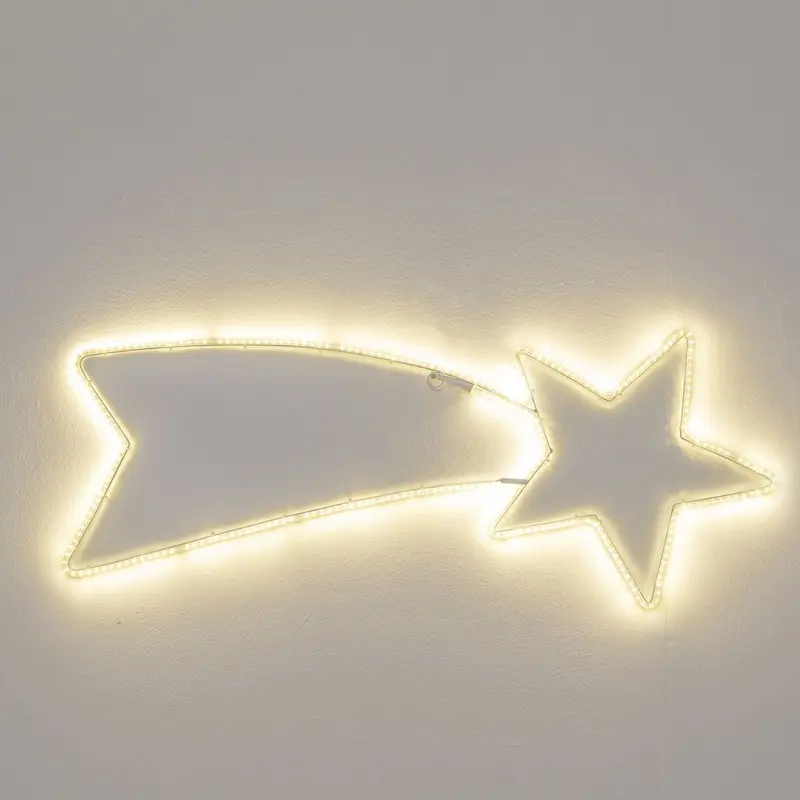 Stella cometa 80 cm con LED bianco caldo