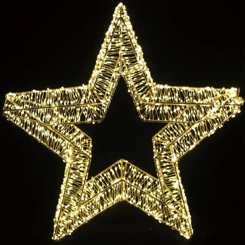 Stella luminosa oro a LED da interno