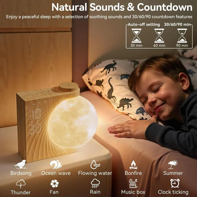 Sunrise Alarm Clock With Moonlight Nightstand Illumination